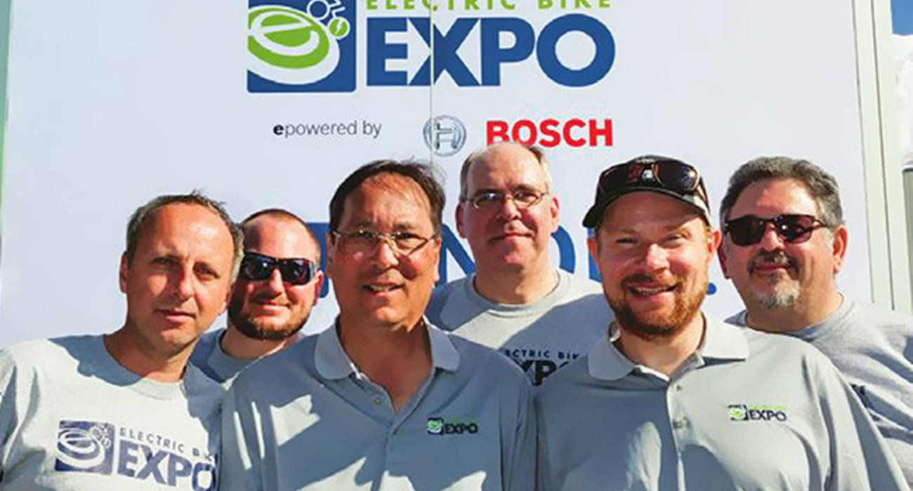 Das Team hinter Electric Bike Expo (von links): Jochen Greiner, Sascha Nachtnebel, Ray Verhelst, Bill Sell, Pete Prebus, Greg Zaralides
